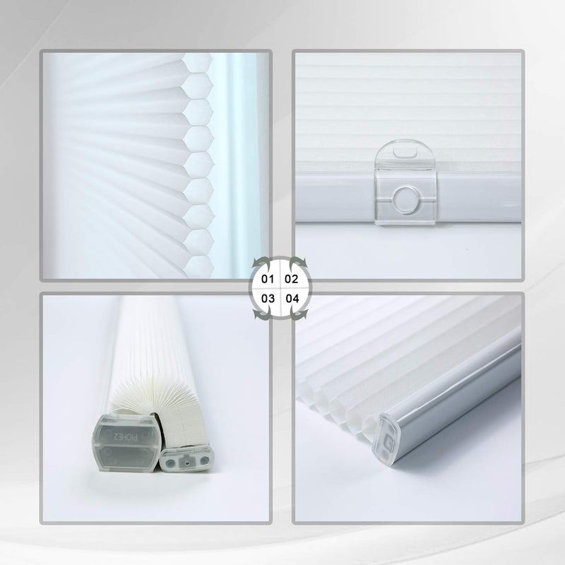 SUNFREE Cellular Shades Cordless Light Filtering Blinds Honeycomb Window Shades for Bedroom, Blinds for Window and Door, Home and Office, White, 24" W x 36" H SUNFREE - Image 3